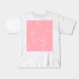 Feather cat pattern Kids T-Shirt